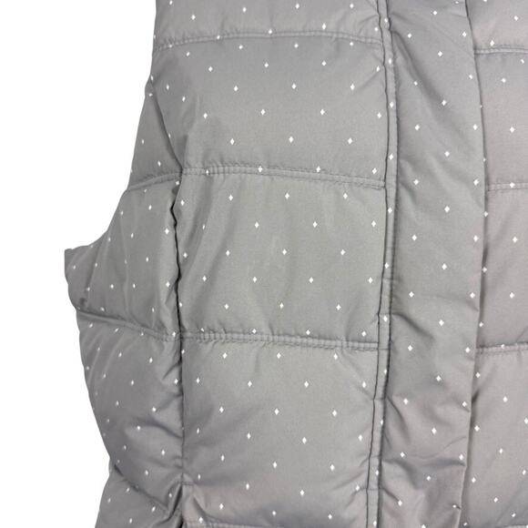 Gap Puffer Quilted Womens Vest Jacket Gray White Polka Dot Sleeveless Coat sz M - Picture 5 of 16